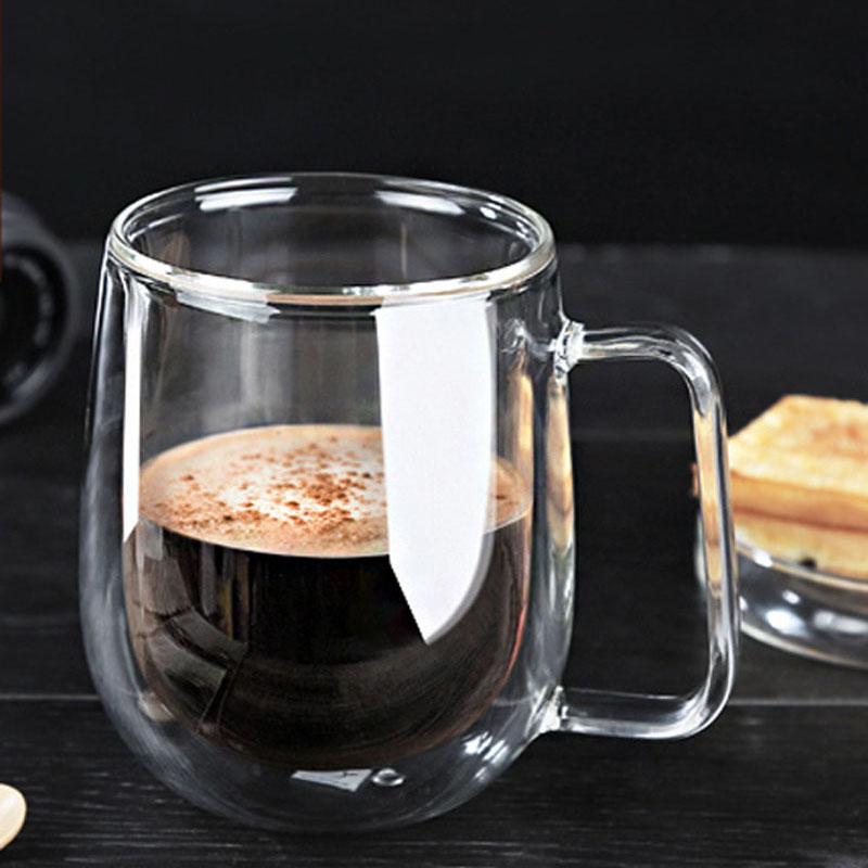 Hand Blown Double Wall Glass Mugs