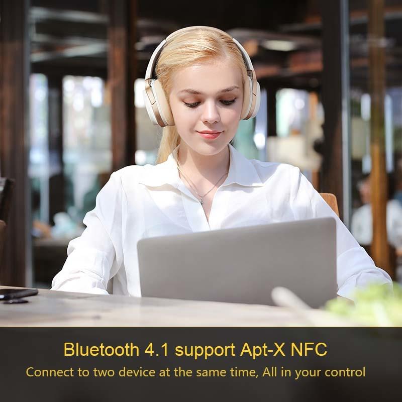 EDIFIER W830BT HIFI Bluetooth Headphones Noise Isolation Wireless Over-Ear Bluetooth 4.1 Headset Support NFC Apt-X Built-in Mic