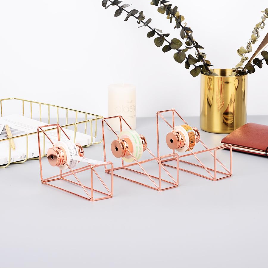 High quality rose gold Tape Cutter Washi Tape Storage Organizer Cutter Stationery Office Tape Dispenser Office Supplies H0160