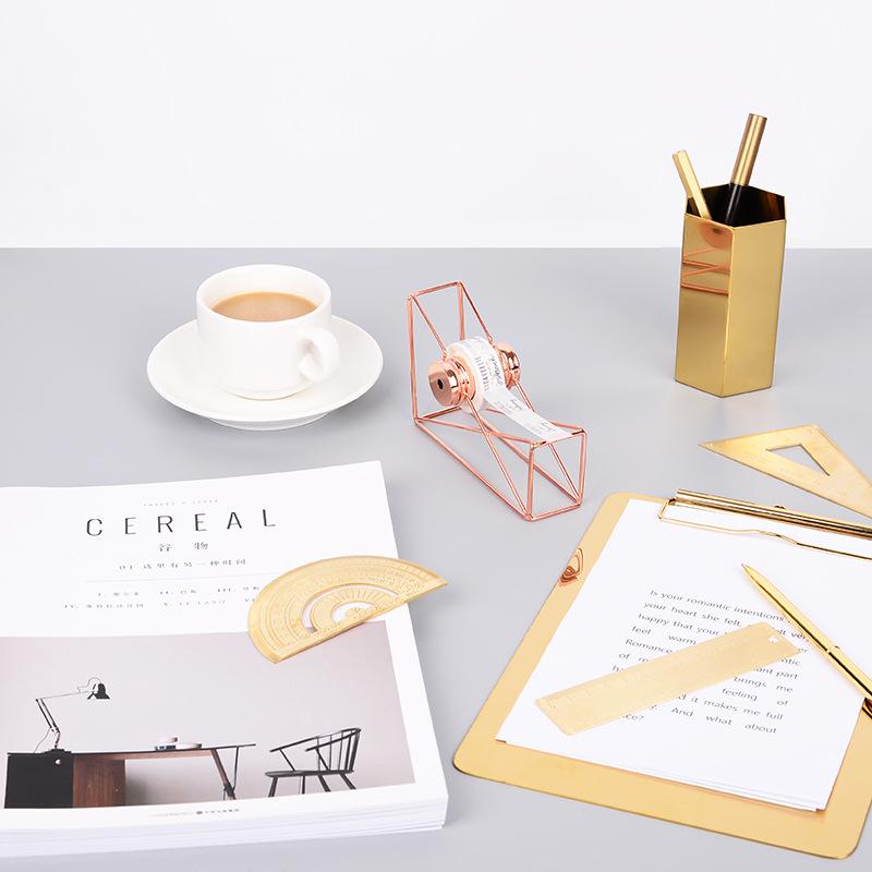 High quality rose gold Tape Cutter Washi Tape Storage Organizer Cutter Stationery Office Tape Dispenser Office Supplies H0160