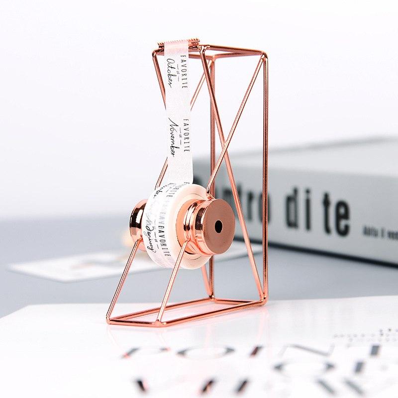 High quality rose gold Tape Cutter Washi Tape Storage Organizer Cutter Stationery Office Tape Dispenser Office Supplies H0160