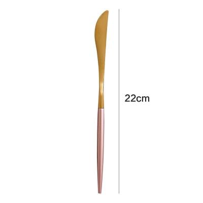 Korean Royal Pink Golden Tableware Cutlery Set Dinner Knife S poon Fork Sets 18/8 Stainless Steel Western Gold Dinnerware Set