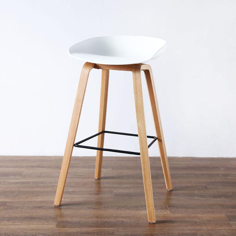 Minimalist Modern Design solid wood pp plastic bar chair northern wind fashion creative denmark counter stool Popular Furniture