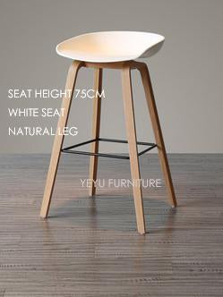 Minimalist Modern Design solid wood pp plastic bar chair northern wind fashion creative denmark counter stool Popular Furniture