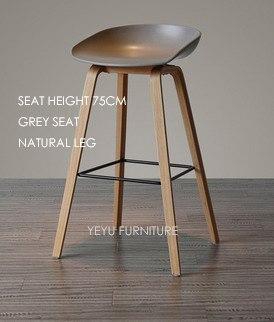 Minimalist Modern Design solid wood pp plastic bar chair northern wind fashion creative denmark counter stool Popular Furniture