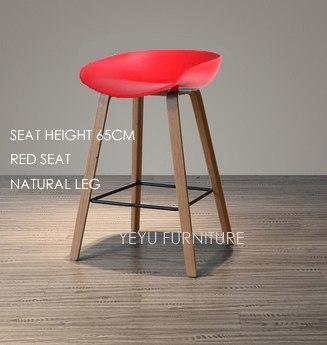 Minimalist Modern Design solid wood pp plastic bar chair northern wind fashion creative denmark counter stool Popular Furniture