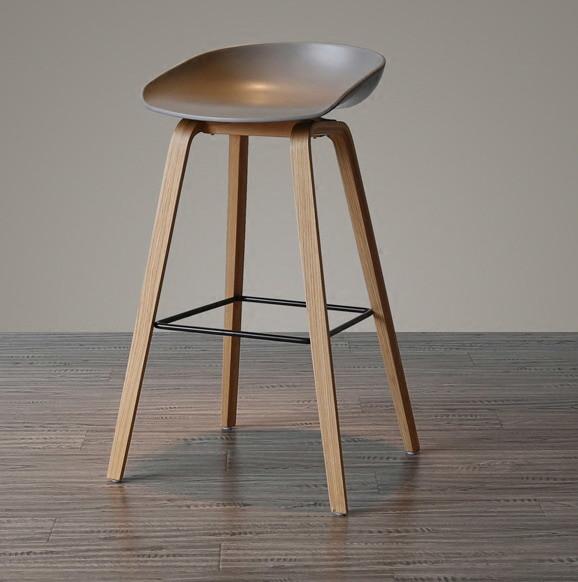 Minimalist Modern Design solid wood pp plastic bar chair northern wind fashion creative denmark counter stool Popular Furniture