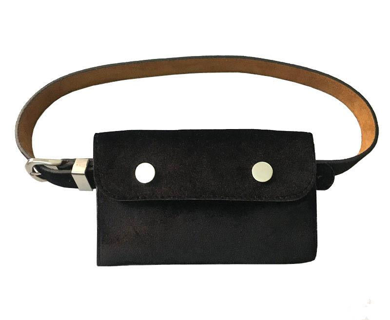NIBESSER Waist Bag Women Velour Waist Fanny Pack for Women Fashion Retro Velvet Hip Bum Belt Bag Blue Black 2018 High Quality