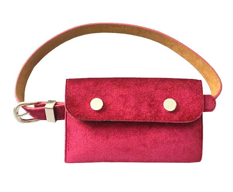 NIBESSER Waist Bag Women Velour Waist Fanny Pack for Women Fashion Retro Velvet Hip Bum Belt Bag Blue Black 2018 High Quality