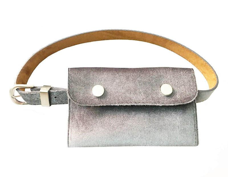 NIBESSER Waist Bag Women Velour Waist Fanny Pack for Women Fashion Retro Velvet Hip Bum Belt Bag Blue Black 2018 High Quality