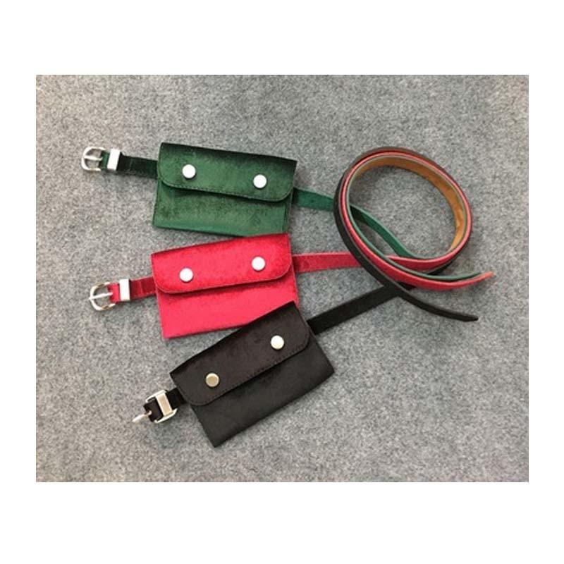 NIBESSER Waist Bag Women Velour Waist Fanny Pack for Women Fashion Retro Velvet Hip Bum Belt Bag Blue Black 2018 High Quality