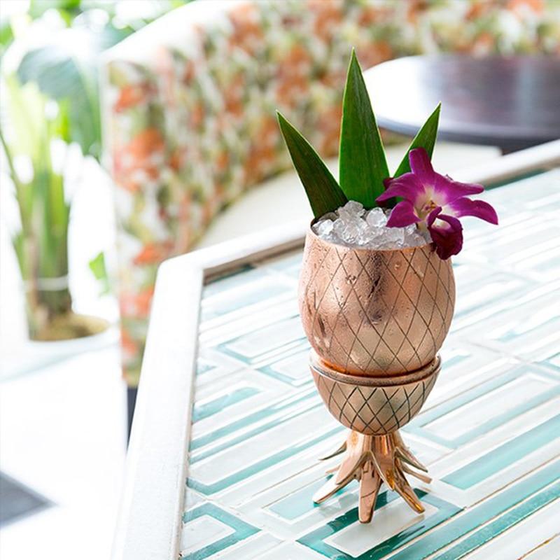 Pineapple Cocktail Tumbler Stainless Steel Mug Beer Whiskey Cup Cocktail Drinking Cups Mugs Drinkware Moscow Mule Mug With Lid