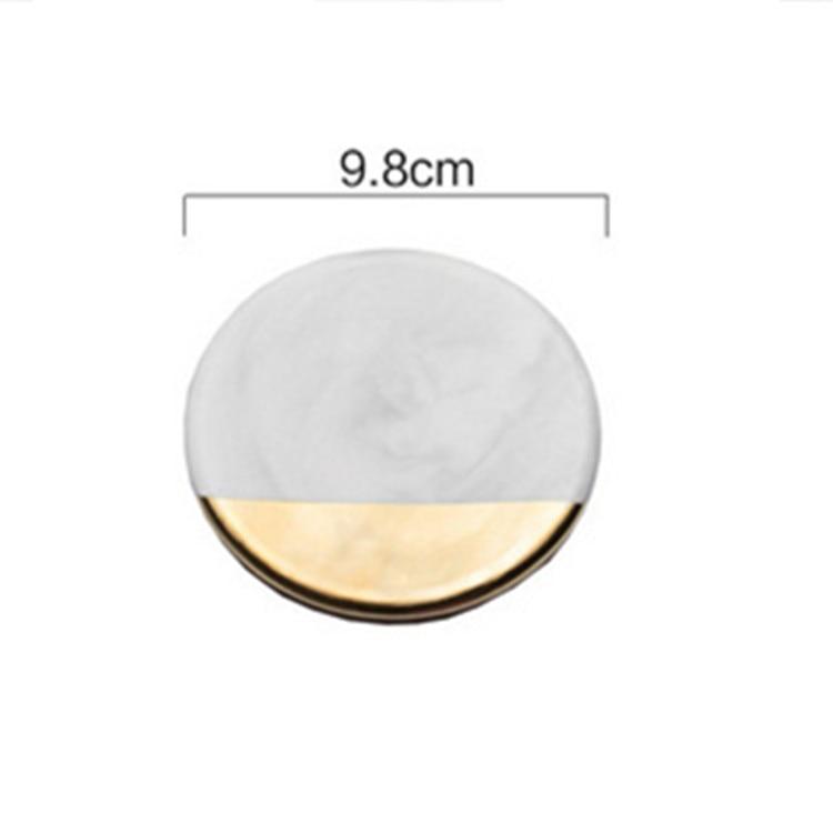 WOWCC 1 pc Marble Grain Gold Plating Ceramic Coaster Cup Mats Pads Home Decorations Kitchen Tools Desktop Non-slip Luxury Pad