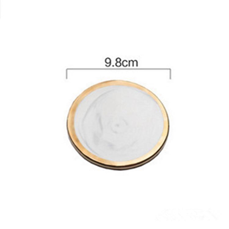 WOWCC 1 pc Marble Grain Gold Plating Ceramic Coaster Cup Mats Pads Home Decorations Kitchen Tools Desktop Non-slip Luxury Pad