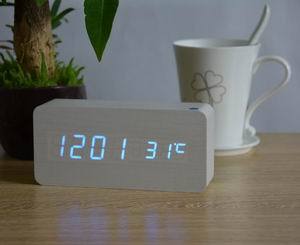 Bamboo LED Digital Alarm Clock