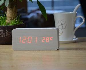 Bamboo LED Digital Alarm Clock
