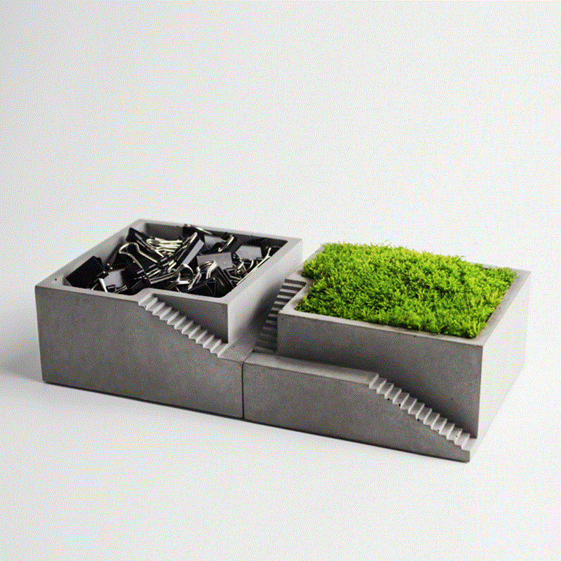 Architectural Concrete Square Look Plant / Flower Pot
